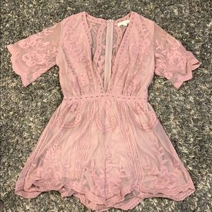 Lavender lace romper